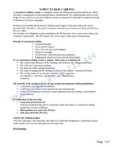 Topic Structured Cabling Knec Notes And Revision Materials