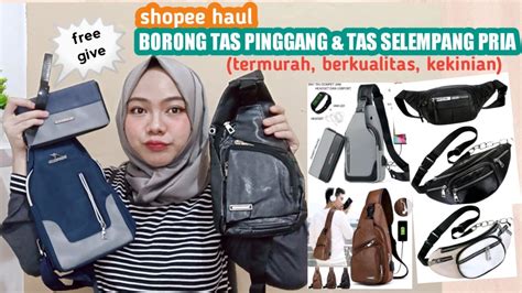 Shopee Haul Tas Pria Review Tas Pinggang Tas Selempang Pria Kualitas