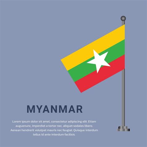 Premium Vector Illustration Of Myanmar Flag Template