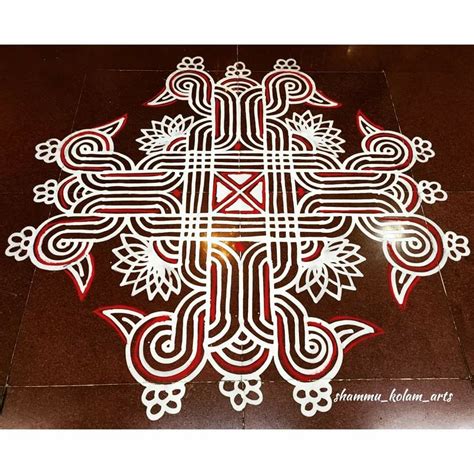 Chithirai Madham Lotus Padi Kolam Dots Easy Beginners Rangoli Easy