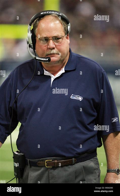 Seattle Seahawks Head Football Coach Mike Holmgren Walks The Sidelines