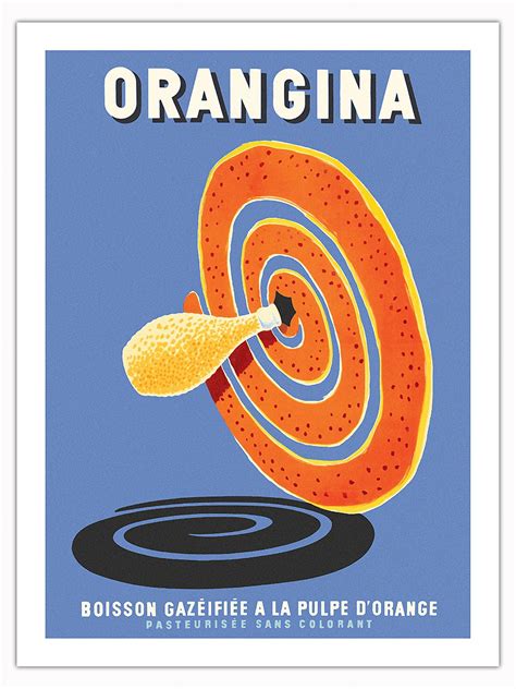 Orangina Carbonated Drink With Orange Pulp Vintage French Advertising