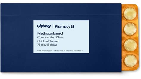 METHOCARBAMOL COMPOUNDED Chicken Flavored Chew for Dogs & Cats, 75-mg, 45 chews - Chewy.com