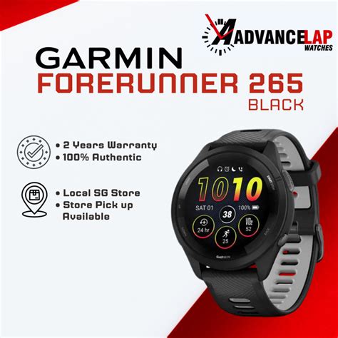 Garmin Forerunner 265 Black Bezel And Case With Black Powder Gray