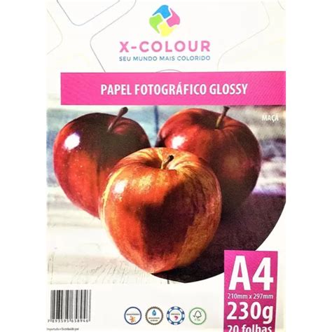 Papel Fotográfico Glossy 230g A4 X Colour 20 Folhas QPAPEIS LTDA