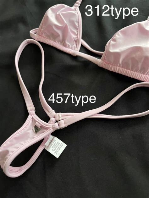 wicked Weasel① Sheer Vision Tri Top Micro Bottom Bikini pink XS size Made in Australia