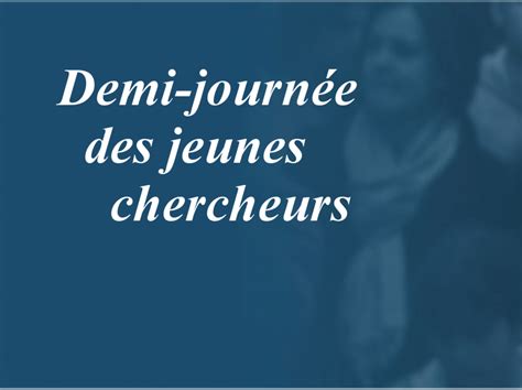 Nouvelles publications des Demi journées d étude du Réseau des jeunes