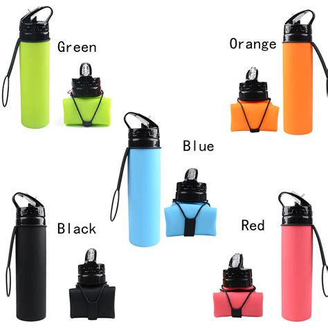 Food Grade Ml Silicone Collapsible Water Bottles Travel Folding Cars