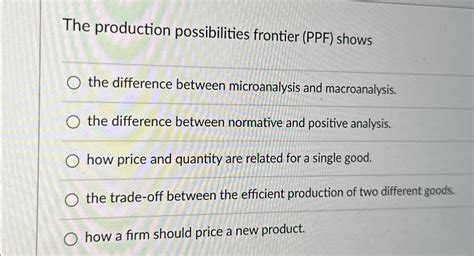 Solved The Production Possibilities Frontier Ppf ﻿showsthe