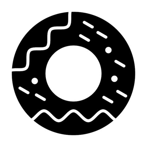 Premium Vector Donut Glyph Solid Black Illustration