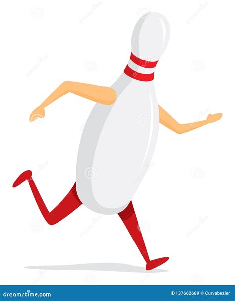 Bowling Pin On The Run Stock Vector Illustration Of Strike 137662689