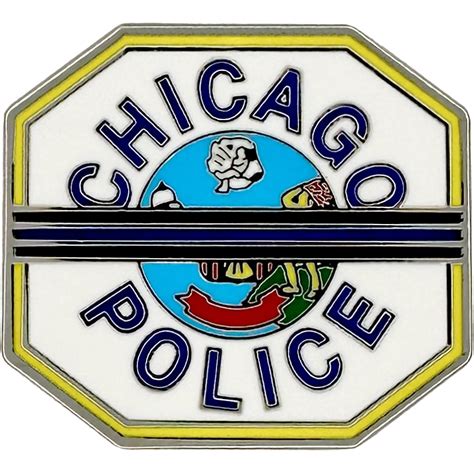 Chicago Police Shoulder Patch Lapel Pin Supervisor With Mourning Band