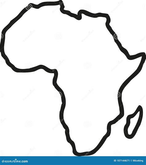 Contorno Del Mapa De Frica Ilustraci N Del Vector Ilustraci N De