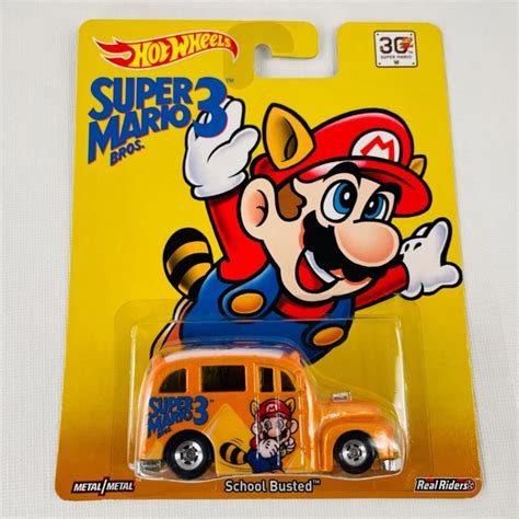 HOT WHEELS SUPER Mario Bros 3 School Busted Real Riders Nintendo Mattel 2015 EUR 19 44