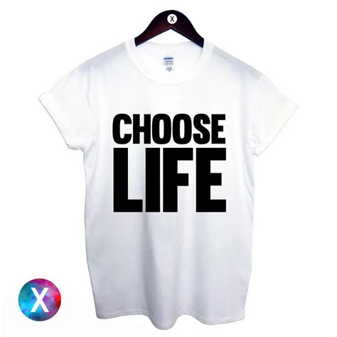 Choose Life Printed T Shirt Mens Womens Trainspotting S Wham S