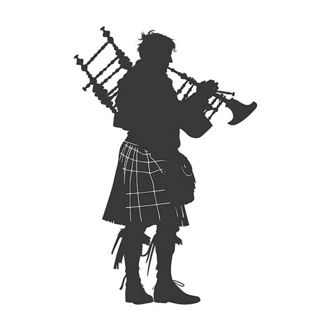 Premium Vector Silhouette Scottish Man Wearing Kilt Playing Great