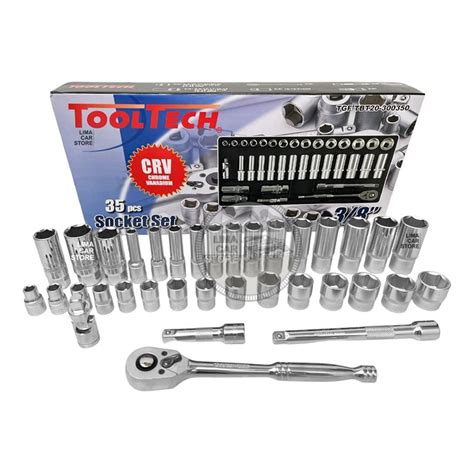 Set Juego Maleta 35 Piezas Dados Cortos Y Tubulares 3 8 ToolTech