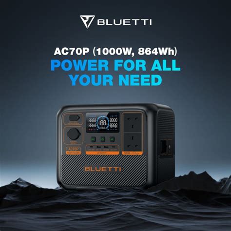 BLUETTI AC70P Portable Power Station 1 000W 864Wh Lazada