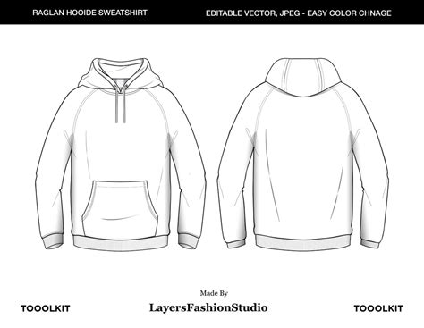 Hoodie Vector Mockup Pack Template Fashion Illustrator Tech Pack ...