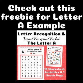 Letter Recognition Visual Scanning Bundle By Creatively OT TPT