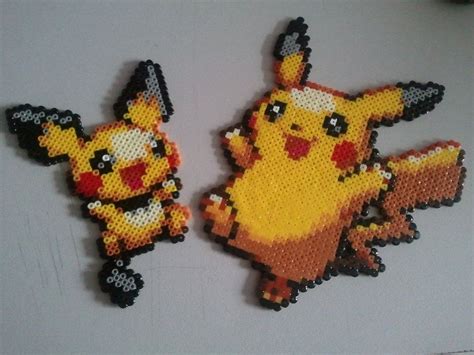 Pikachu And Pichu Hama Beads By Metru On Deviantart