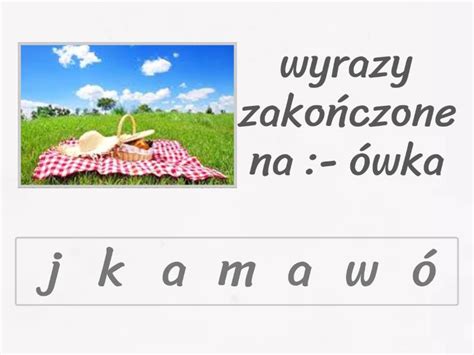 Rozsypanka literowa zakończenia ów ówna ówka Anagram