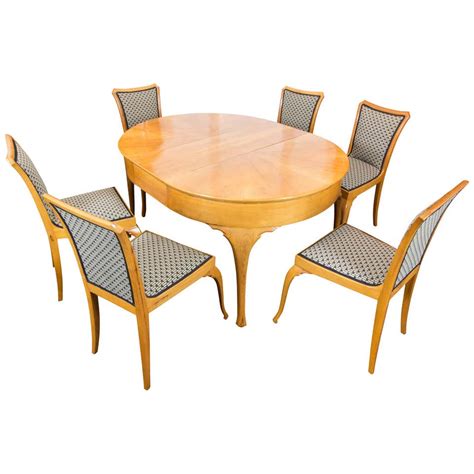 Art Deco Dining Table And Six Chairs At 1stdibs