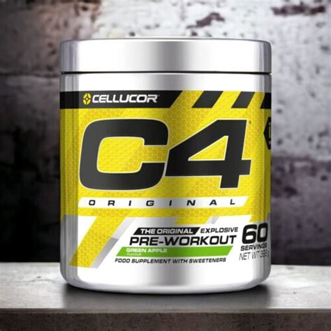 C4 Original Pre Workout Green Apple Gym Food Supplement Fitness 60