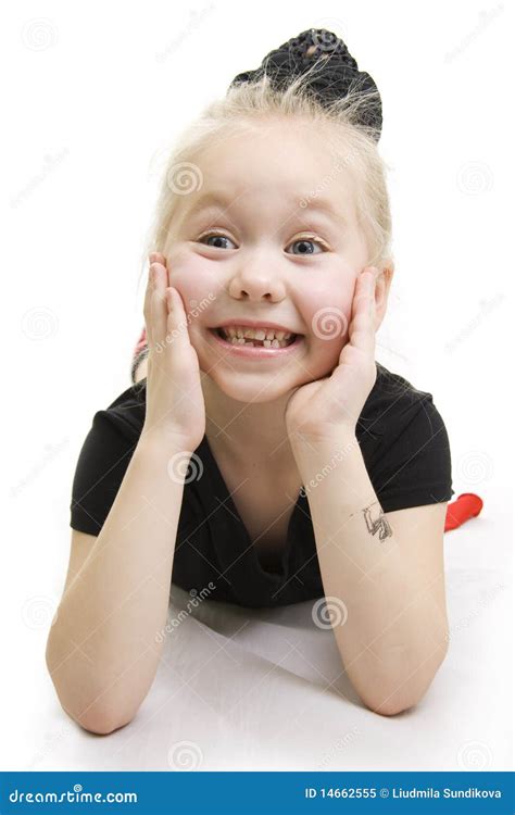 Petite Fille De Forme Physique Heureuse Image Stock Image Du Joie Blonde 14662555