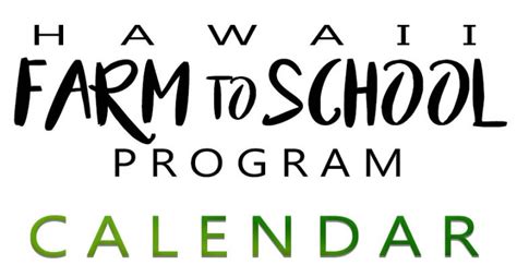 Department of Agriculture | Farm to School Calendar