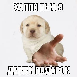 Meme ХЭППИ НЬЮ Э ДЕРЖИ ПОДАРОК All Templates Meme arsenal