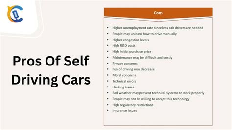 Pros And Cons Of Self Driving Cars In The United States A