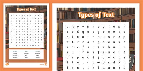 Types Of Text Word Search Lehrer Gemacht Twinkl