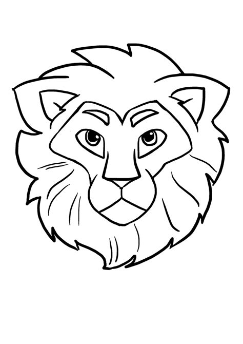 simple lion face drawing for kids Dessin lion facile