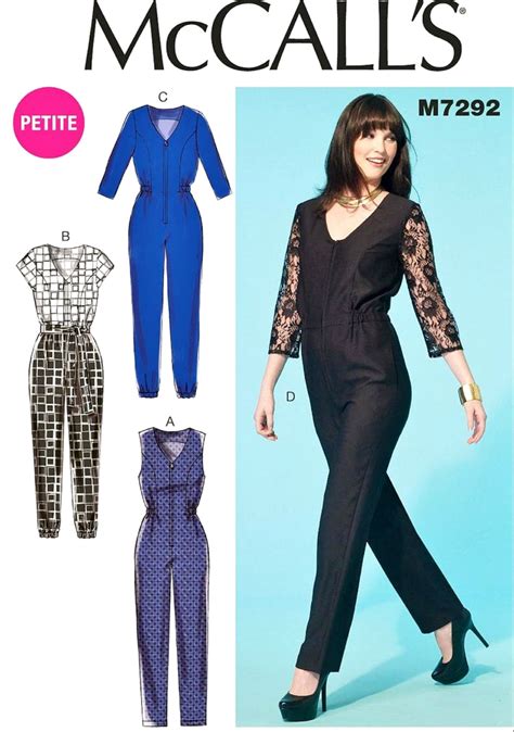 Sewing Pattern Women S Zip Front Jumpsuit Pattern Tapered Leg Jumpsuit