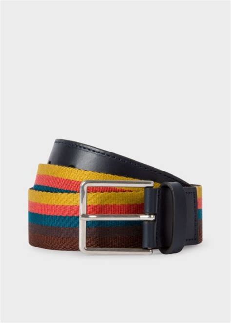 Men S Artist Stripe Webbing Belt Mens Designer Belts Webbing Belt