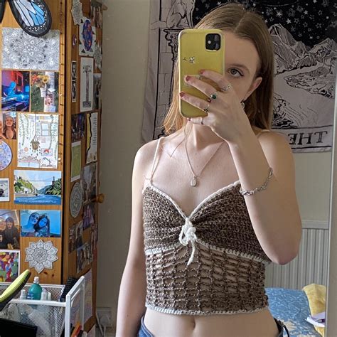 Crochet Mesh Crop Top Handmade By Me