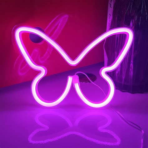 Hfhungkeong Butterfly Neon Signs For Wall Office Dorm Wedding Birthday