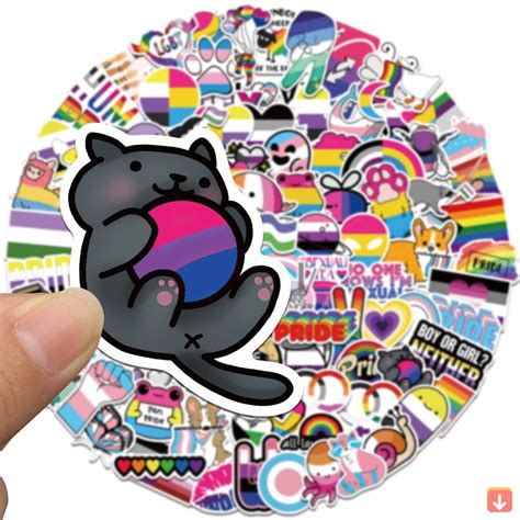 Stickers Pride Gay LGBTQ 100pcs Stickers Rainbow Bisexual Stuff Colorful LGBTQ Water Bottle