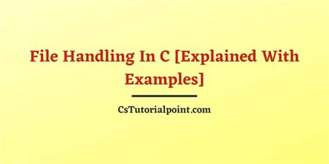 File Handling In C Programming Explained With Examples Hot Sex Picture