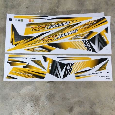 Stiker Sticker Body Stripe Cover Set 2 Sym Bonus 110 Sr Shopee Malaysia