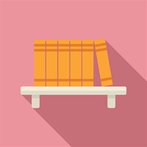 Library Book Shelf Icon Flat Style Vector Art At Vecteezy