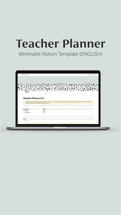 Digital Teacher Planner Notion Template Teacher Calendar For Lesson