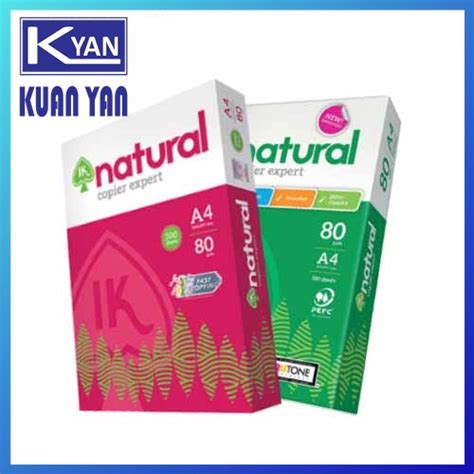 Ik Natural 70gsm 80gsm A4 Paper 500 Sheets Ream Shopee Malaysia