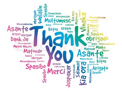 Thank You Word Cloud In Different Languages Stock Vector Colourbox