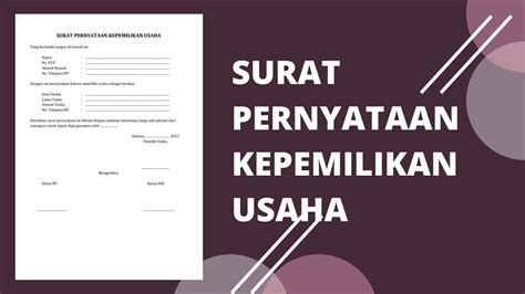 Inilah 10 Surat Kepemilikan Usaha Koleksi Contoh Surat Oleh Abdulmughni