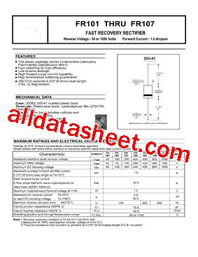 FR107 Datasheet(PDF) - Diotech Company.