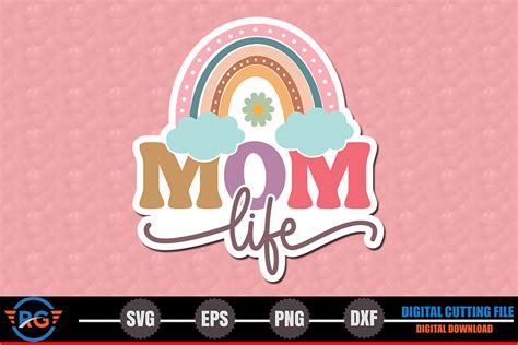 Mom Life Mothers Day Sticker Design Graphic By Robi Graphics