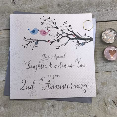 White Cotton Cards Daughter Son In Law Nd Wedding Anniversary Card