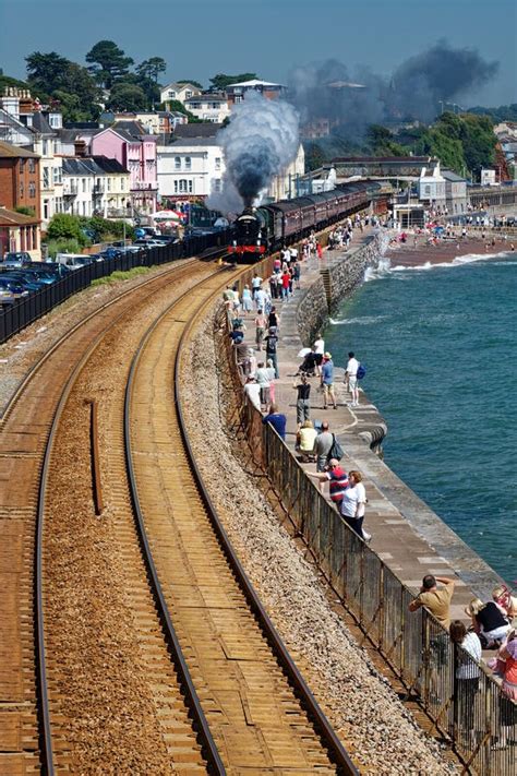 Dawlish England Kings Class Steam Train On Coastal Rail Editorial